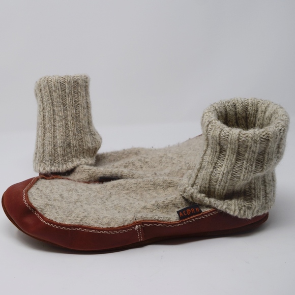 acorn leather slippers